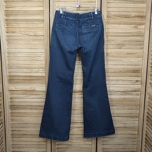 7 For All Mankind Stylish Blue Flared Jeans (u6010418S-418S) Size 29 - Picture 8 of 14